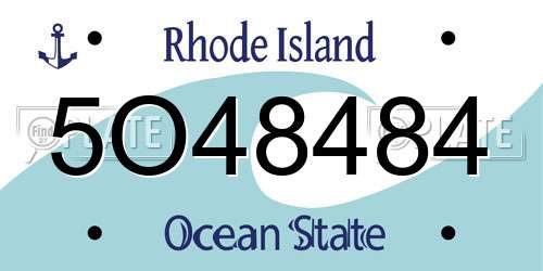 5O48484 Rhode Island License Plate