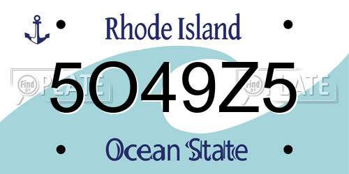 5O49Z5 Rhode Island License Plate