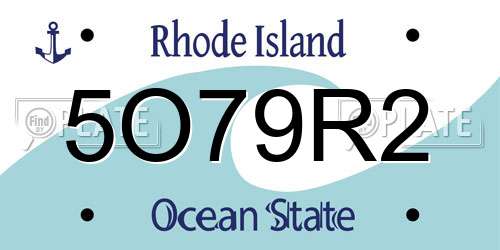 5O79R2 Rhode Island License Plate