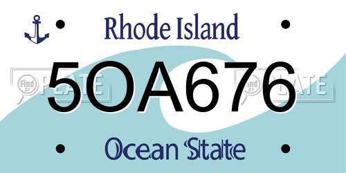 5OA676 Rhode Island License Plate