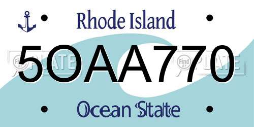 5OAA770 Rhode Island License Plate