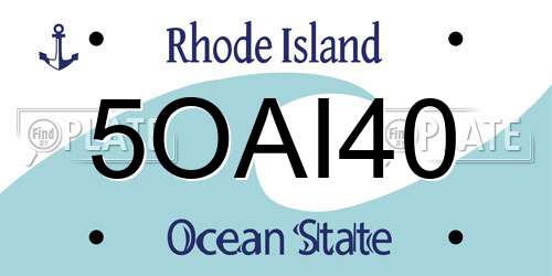 5OAI40 Rhode Island License Plate