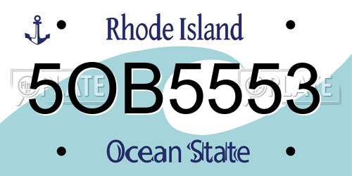 5OB5553 Rhode Island License Plate