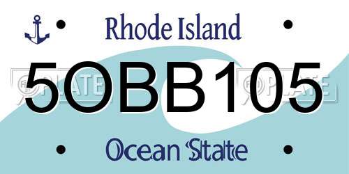 5OBB105 Rhode Island License Plate