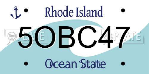 5OBC47 Rhode Island License Plate