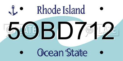 5OBD712 Rhode Island License Plate