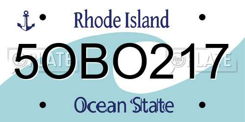 5OBO217 Rhode Island License Plate