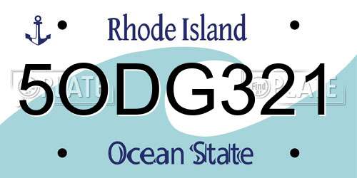 5ODG321 Rhode Island License Plate