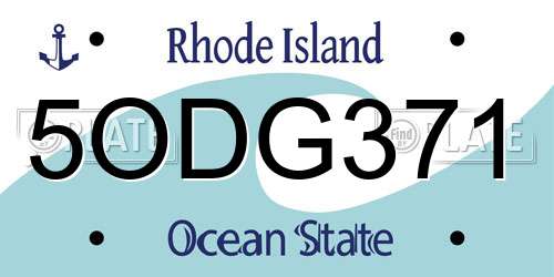 5ODG371 Rhode Island License Plate