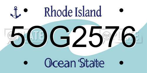 5OG2576 Rhode Island License Plate