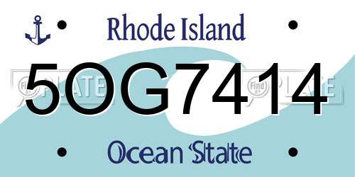 5OG7414 Rhode Island License Plate