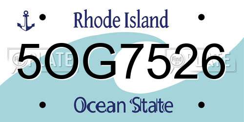 5OG7526 Rhode Island License Plate