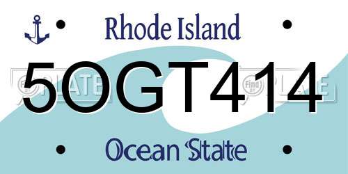 5OGT414 Rhode Island License Plate