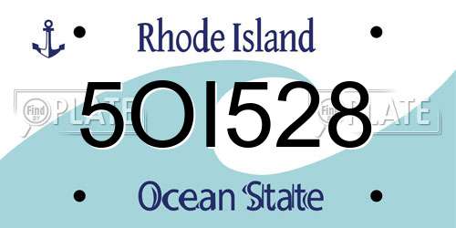 5OI528 Rhode Island License Plate