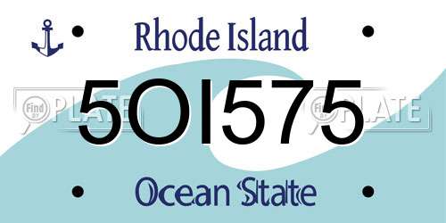 5OI575 Rhode Island License Plate