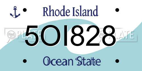 5OI828 Rhode Island License Plate