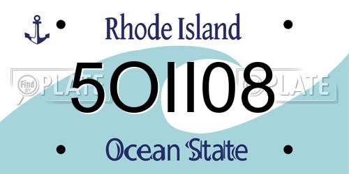 5OII08 Rhode Island License Plate
