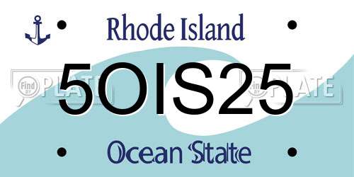 5OIS25 Rhode Island License Plate