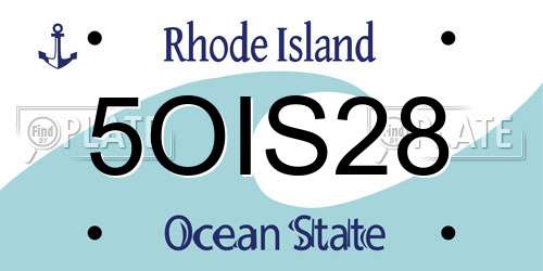 5OIS28 Rhode Island License Plate