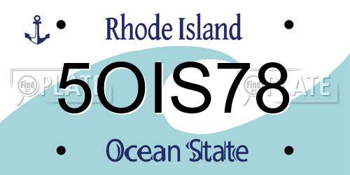 5OIS78 Rhode Island License Plate