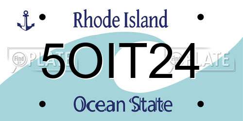 5OIT24 Rhode Island License Plate