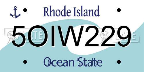 5OIW229 Rhode Island License Plate