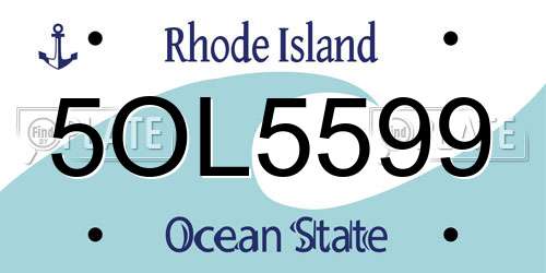 5OL5599 Rhode Island License Plate