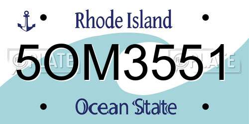 5OM3551 Rhode Island License Plate