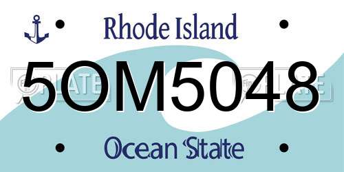 5OM5048 Rhode Island License Plate