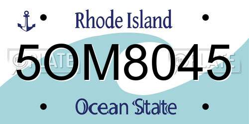 5OM8045 Rhode Island License Plate