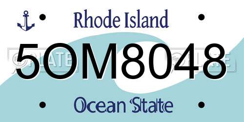 5OM8048 Rhode Island License Plate