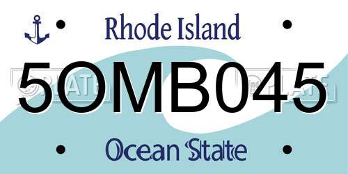 5OMB045 Rhode Island License Plate