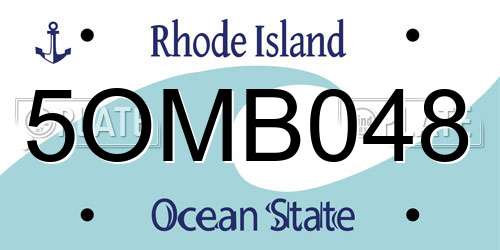 5OMB048 Rhode Island License Plate