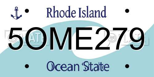 5OME279 Rhode Island License Plate