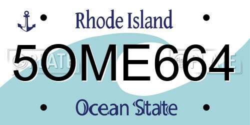 5OME664 Rhode Island License Plate