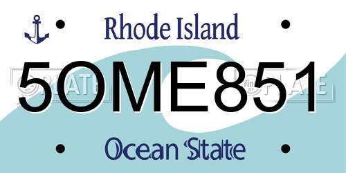 5OME851 Rhode Island License Plate