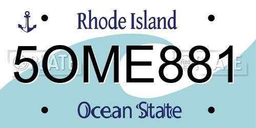 5OME881 Rhode Island License Plate