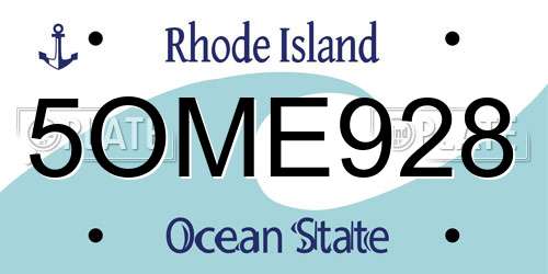5OME928 Rhode Island License Plate