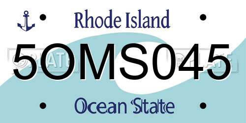 5OMS045 Rhode Island License Plate