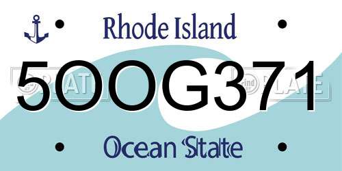 5OOG371 Rhode Island License Plate