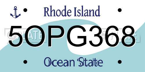5OPG368 Rhode Island License Plate