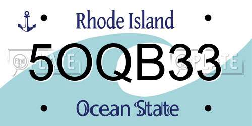 5OQB33 Rhode Island License Plate