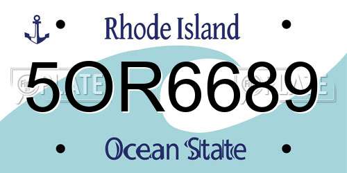 5OR6689 Rhode Island License Plate