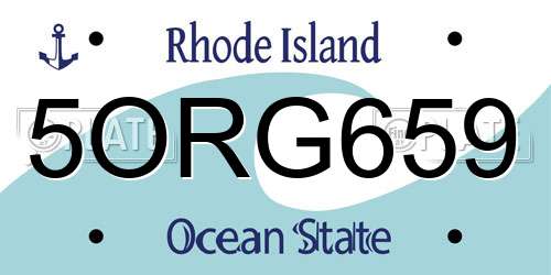 5ORG659 Rhode Island License Plate