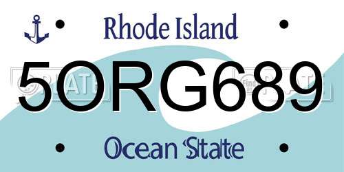 5ORG689 Rhode Island License Plate