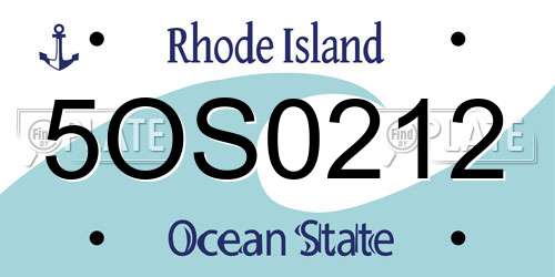 5OS0212 Rhode Island License Plate
