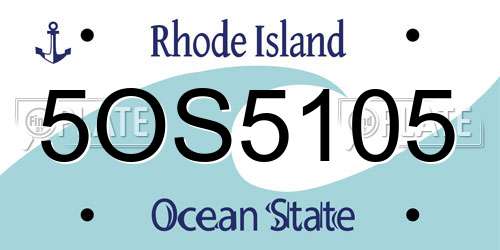 5OS5105 Rhode Island License Plate
