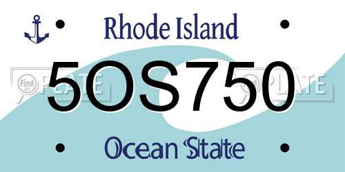 5OS750 Rhode Island License Plate