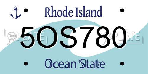 5OS780 Rhode Island License Plate
