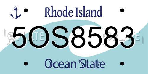 5OS8583 Rhode Island License Plate
